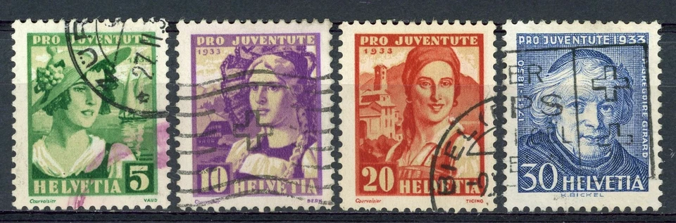 Stamps Switzerland Scott # B65-B68 used - Image 1 of 1