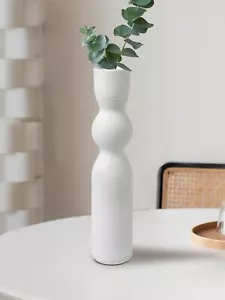 15 Inch Tall Vases Home Decor, White Ceramic Vase for Flowers, Minimalist Sty... - Picture 1 of 7