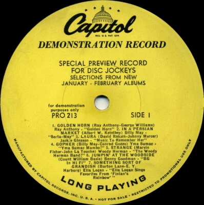 Special Preview Record For Disc Jockeys (1955 U.S 14 Track Promo Sampler LP) - Image 1 of 3