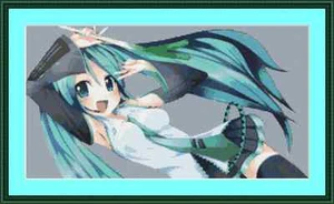 Hatsune Miku Cross Stitch Kit - Picture 1 of 2