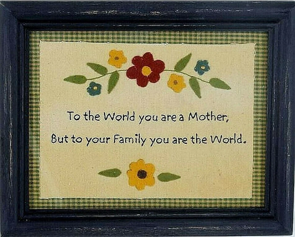 Marco de madera negro envejecido Primitive/Country Stitchery TO THE WORLD con vidrio Foto 1 de 1