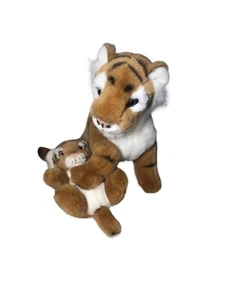 Fiesta Mother Tiger & Baby Cub Plush Wildcats Orange Brown Stuffed Animal 13” - Picture 1 of 9