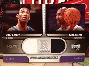 KOBE BRYANT / KARL MALONE DUAL JERSEY RELIC ~ 2004-05 UPPER DECK RTIFACTS #R2-KK - Picture 1 of 2
