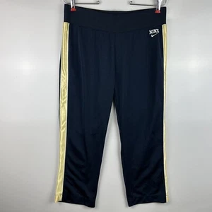 Womens NIKE fitness capris Pants M 8 - 10 sports track running gym Blue Striped - Picture 1 of 12
