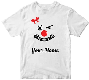Personalised Your Name Red Nose Day Ribon T-Shirt Kids Funny Cartoon Smile Gifts - Picture 1 of 15