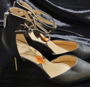 Adrienne Vittadini Womens Black Sandal Size 9.5M Heel Closed Toe Av-Nevi - Picture 1 of 9