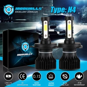 4-sides H4 9003 Super White 360000LM Kit LED Headlight Bulbs High Low Beam 6500K - Picture 1 of 12