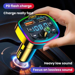 Car Bluetooth-Compatible 5.0 FM Transmitter Wireless Handsfree Audio Receiver MP - Picture 1 of 11
