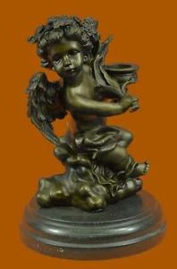 Querubín Putti Ángel Bronce Vintage Aplizos Candelabro Obras de Arte OFERTA - Imagen 1 de 10