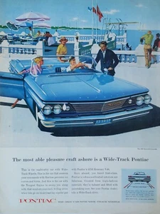 Pontiac 1960 vintage anuncio impreso. La embarcación de recreo más capaz en tierra - Imagen 1 de 1