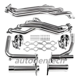 Long Tube Stainless Steel Headers w/ Y Pipe For 07-14 Chevy GMC 4.8L 5.3L 6.0L - Bild 1 von 10