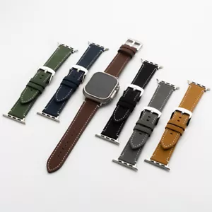 Correa de cuero mate para Apple Watch 10 9 8 7 6 SE Ultra 2 42/44/45/46/49 mm - Imagen 1 de 20