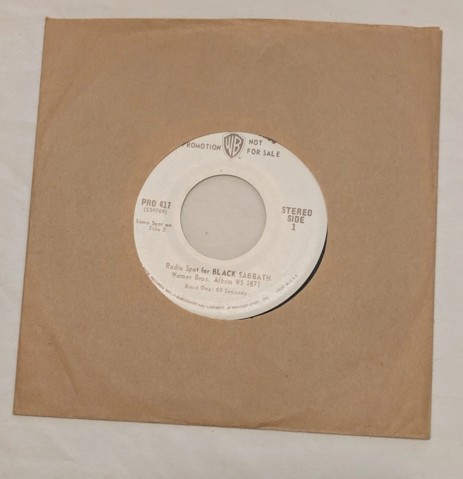 Black Sabbath Radio Ad For The First albym White Label Promo NM Extremely Rare Foto 1 de 4