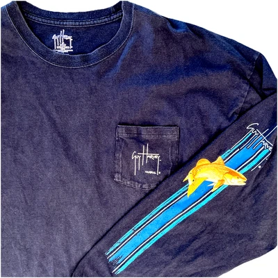 Camiseta Guy Harvey Original Redfish Manga Larga Bolsillo Para Hombre 2XL  Foto 1 de 4
