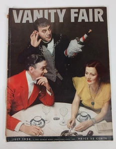 Vanity Fair Vintage Magazine July 1934 Katharine Hepburn Mr. & Mrs. Al Jolson - Imagen 1 de 5
