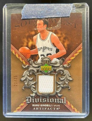 Camiseta deportiva divisional Manu Ginóbili 2007-08 Upper Deck Artifacts cobre #/25 Spurs Foto 1 de 2