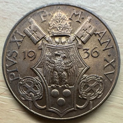 1936 Vatican City 10 Centesimi Copper Coin Bu - Image 1 of 2