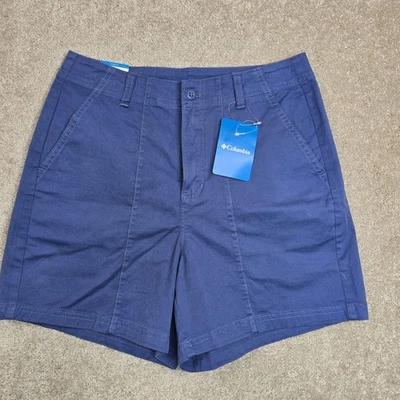 Nuevo con etiquetas Pantalones Cortos Columbia Para Mujer Azul Calico Cuenca Algodón Talla 8 5" Entrepierna $55.00 Foto 1 de 4