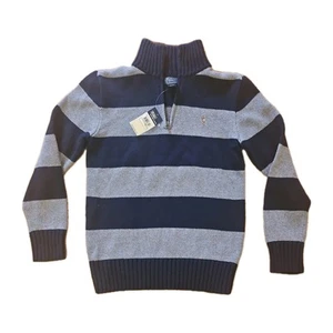 Polo Ralph Lauren Boys Cotton Interlock Quarter Zip Pullover Color Navy New - Picture 1 of 5