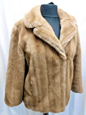 Vintage Evening Faux Fur Short Coat By Tissavel of  France Honey Size 14 (M25) - Image 1 of 4