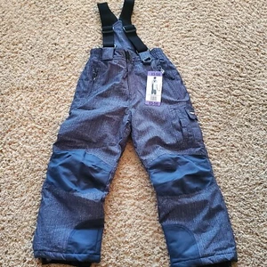 32 DEGREES WEATHERPROOF BLUE UNISEX 5/6 XS SNOW SKI PANTS ZIP OFF SUSPENDERS NEW - Picture 1 of 7