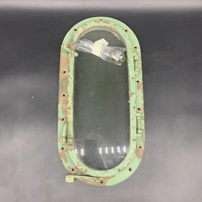 ATQ Oval Shape Brass Porthole Nautical Maritime Boat Windows Glass Decor - Image 1 of 4