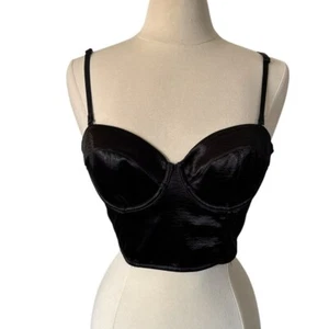 Victoria’s Secret Dream Angels Strapless Bustier bra 34C Black Underwire Mesh - Picture 1 of 8