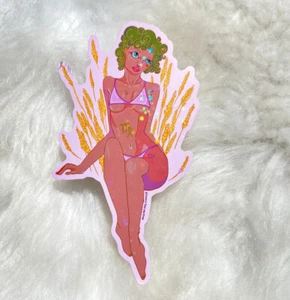 Virgo Women Astrology Art Holographic Sticker 2.75” x 4.75” - Picture 1 of 4