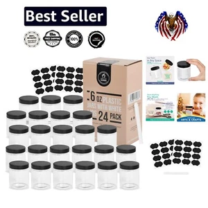 Convenient Meal Prep Plastic Jars - 6 oz Storage Containers, 24 pack - Picture 1 of 10