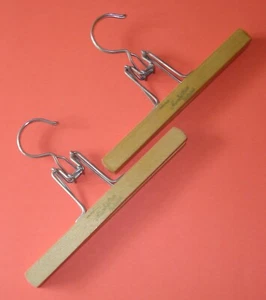Two Vintage Nevco Manhattan Island Wood Slacks Pants Hangers Clothing Hanger - Picture 1 of 4