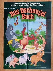WALT DISNEY - THE JUNGLE BOOK - wonderful scarce German 1-sheet poster 1979 - Picture 1 of 1