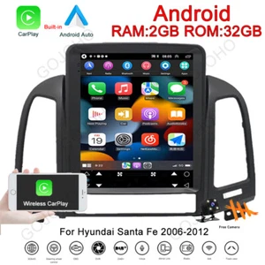 9.7 in Android 13 Car Stereo For 2006-2012 Hyundai Santa Fe Radio CarPlay GPS BT - Picture 1 of 22