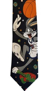 Looney Tunes Tie Space Jam New in Sleeve Vintage NWOT 1996 Bugs Bunny Basketball - Bild 1 von 7