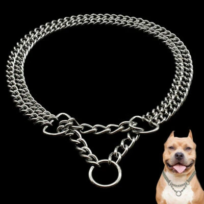 Collares de martingala cromados para perros entrenamiento espectáculo cadena collar estrangulador para mascotas plateado Foto 1 de 4