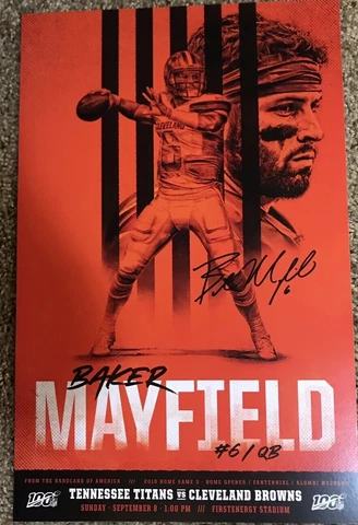 BAKER MAYFIELD Cleveland Browns QB Football  POSTER SGA Nice For Framing 17”x11” Cover
