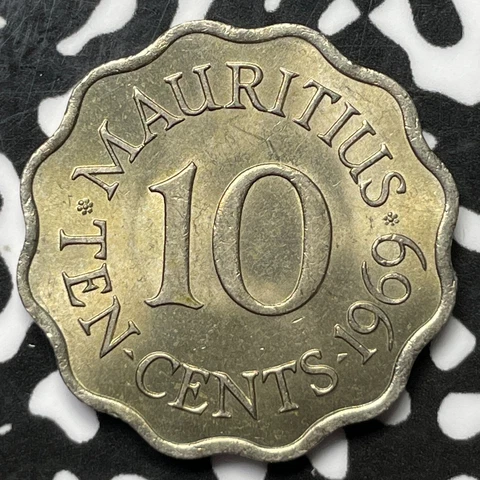 1969 Mauritius 10 Cents Lot#M4905 High Grade! Beautiful! Cover