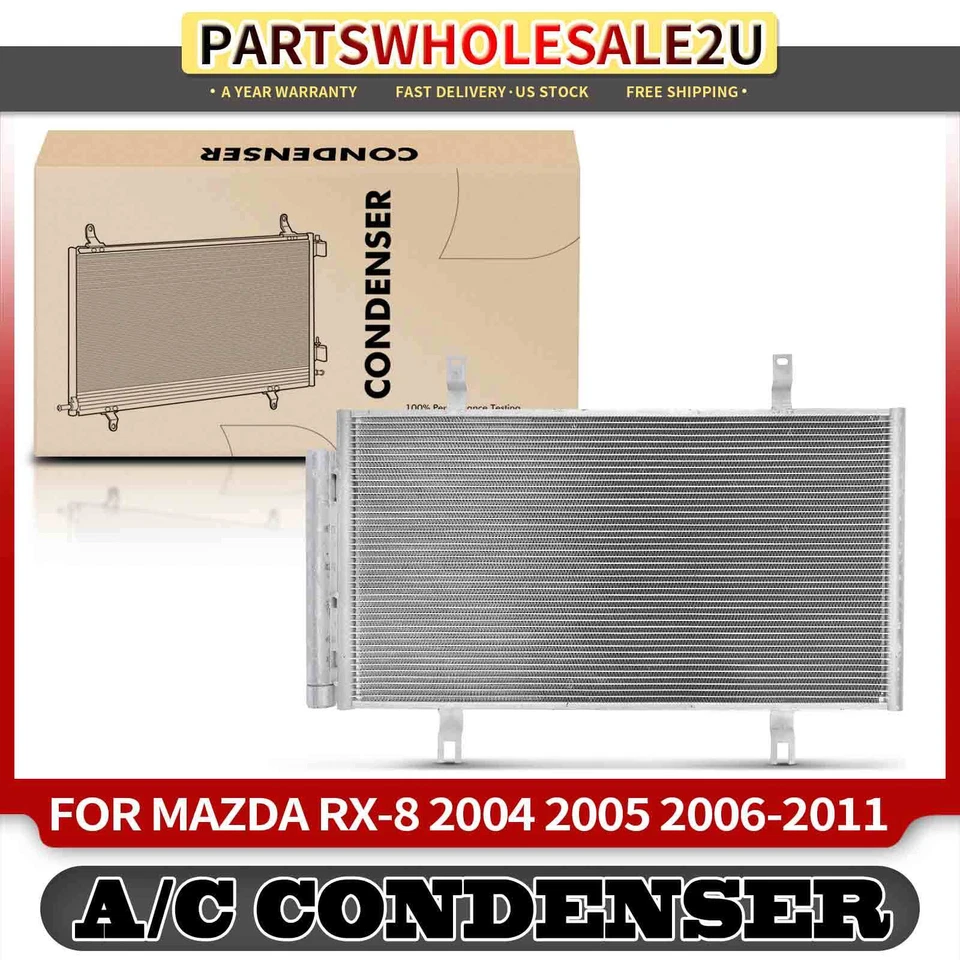Condensador de CA con soporte y receptor secador para Mazda RX-8 2004 2005 2006 2007-2011 Foto 1 de 4