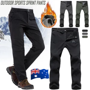 Fleece Lined Trousers Men Outdoor Walking Winter Trousers Hiking Waterproof Pant - Picture 1 of 15