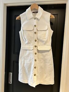 Alexa Chung Sleeveless Corduroy Button Mini Dress, Cream. UK 8. Net-a-porter.