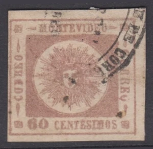 URUGUAY, 1860 - SUN ISSUE - Sc #13 - USED - Picture 1 of 2