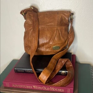 UGG Brown Genuine Leather Boho Crossbody Bag - Picture 1 of 9