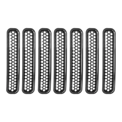 Защитные сетчатые накладки на переднюю решетку совместимые с Jeep Wrangler TJ 1997-2006 7 шт. - Изображение 1 из 4