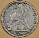 1839+Seated+Liberty+Half.++With+Drapery.++F-VF.++195311