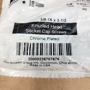 (5Qty) 3/8-16 x 3-1/2in Knurled Socket Cap Head Screws Chrome Plated USA New - Picture 1 of 20