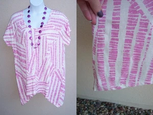 Blusa Woman Within rosa blanco algodón punto talla L 18 20 talla 0x XL - Imagen 1 de 9