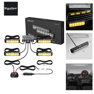 4er 6LED Warnlicht Frontblitzer Stroboskoplicht   Blinklicht Warnung Beacon B... - Bild 1 von 10