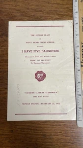 1952 St Agnes High School Spielprogramm Stolz und Vorurteil Rochester NY - Bild 1 von 3
