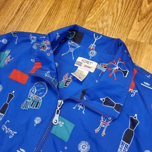 Vintage Koret Sport Jacket Women Medium Blue Full Zip Windbreaker Cosmetics - Picture 1 of 7