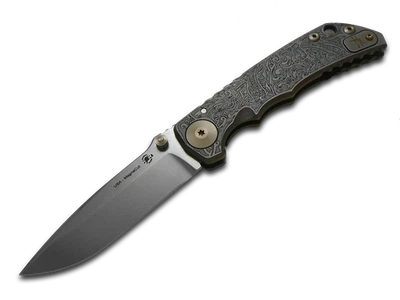 Cuchillo Spartan Blades Harsey Folder SF5 Bronce Reliquia Patrón Titanio MagnaCut Foto 1 de 2