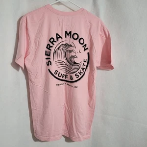 Sierra Moon Surf and Skate T-Shirt Large Pink Short Sleeved Crew Collar Rehoboth - Picture 1 of 5